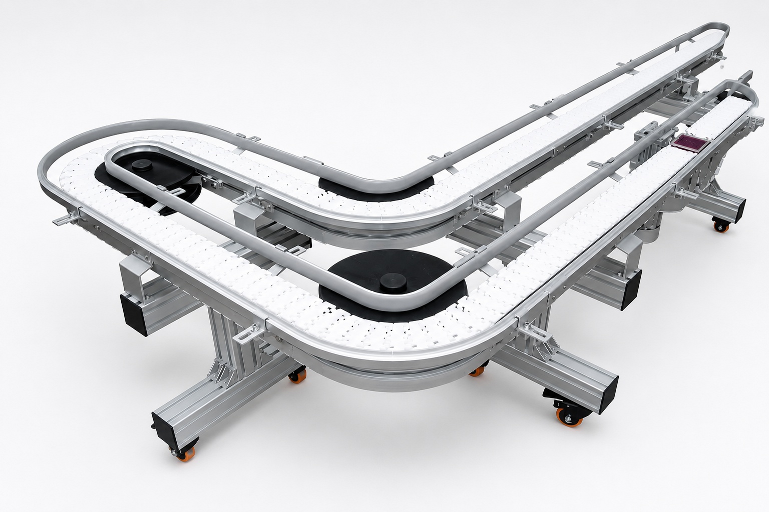 Modular plastic chain conveyor system